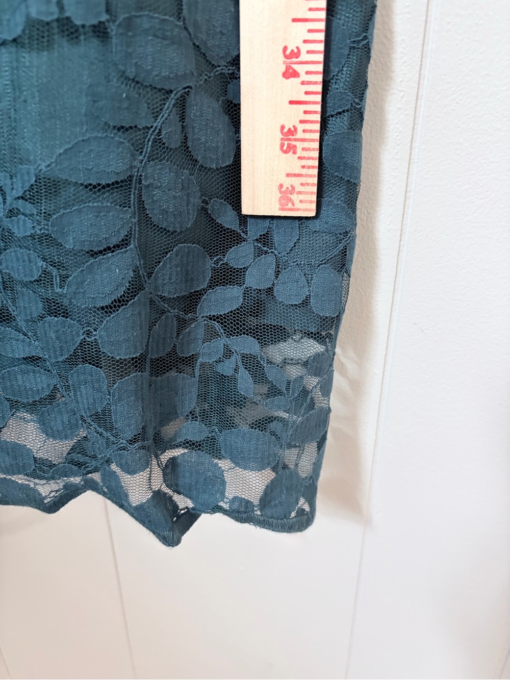 Garnet Hill Teal Lace Midi Dress with Tie Neck - Picture 8 of 10